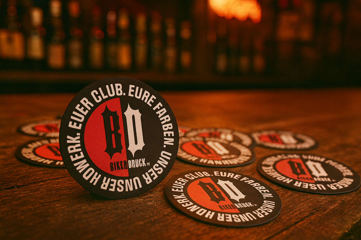 Bierdeckel für Motorradclubs Vereine Stammtische und Events