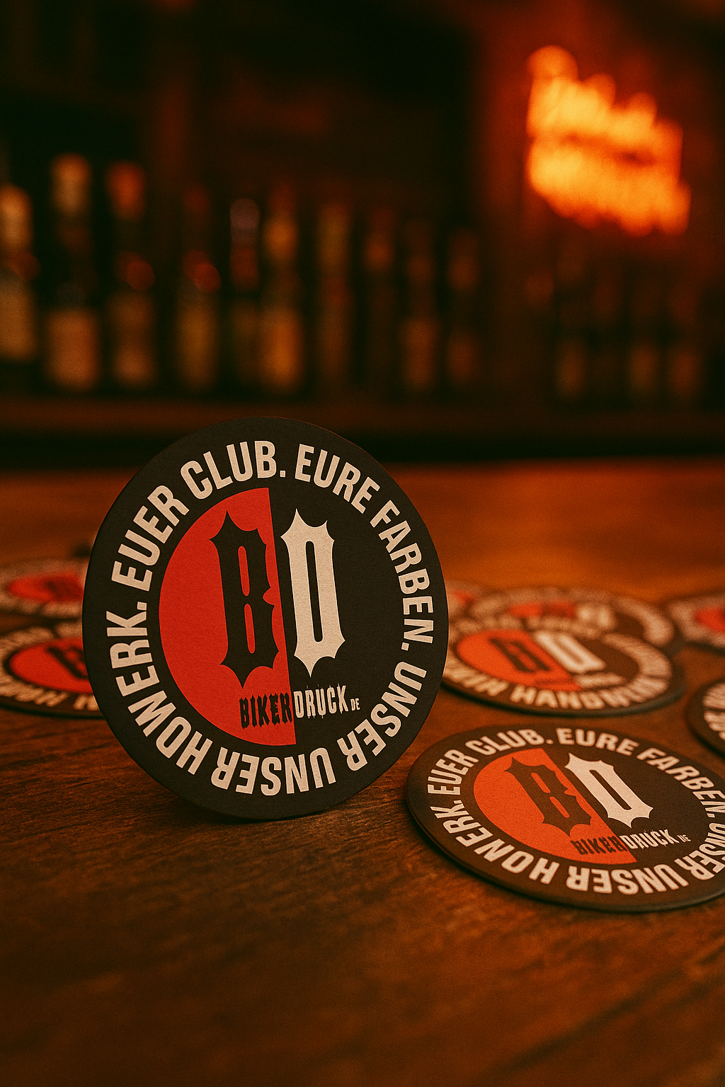 Individuell bedruckte runde Bierdeckel mit Clublogo
