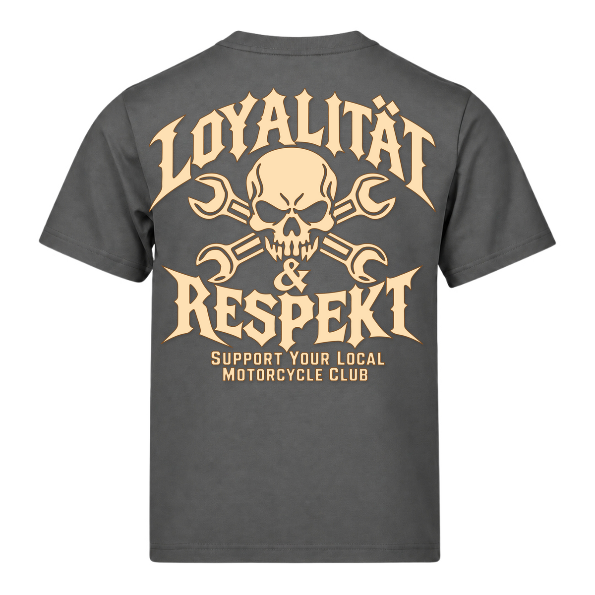 Loyalität & Respekt 220g TShirt - Powder Grey - Rueckseite
