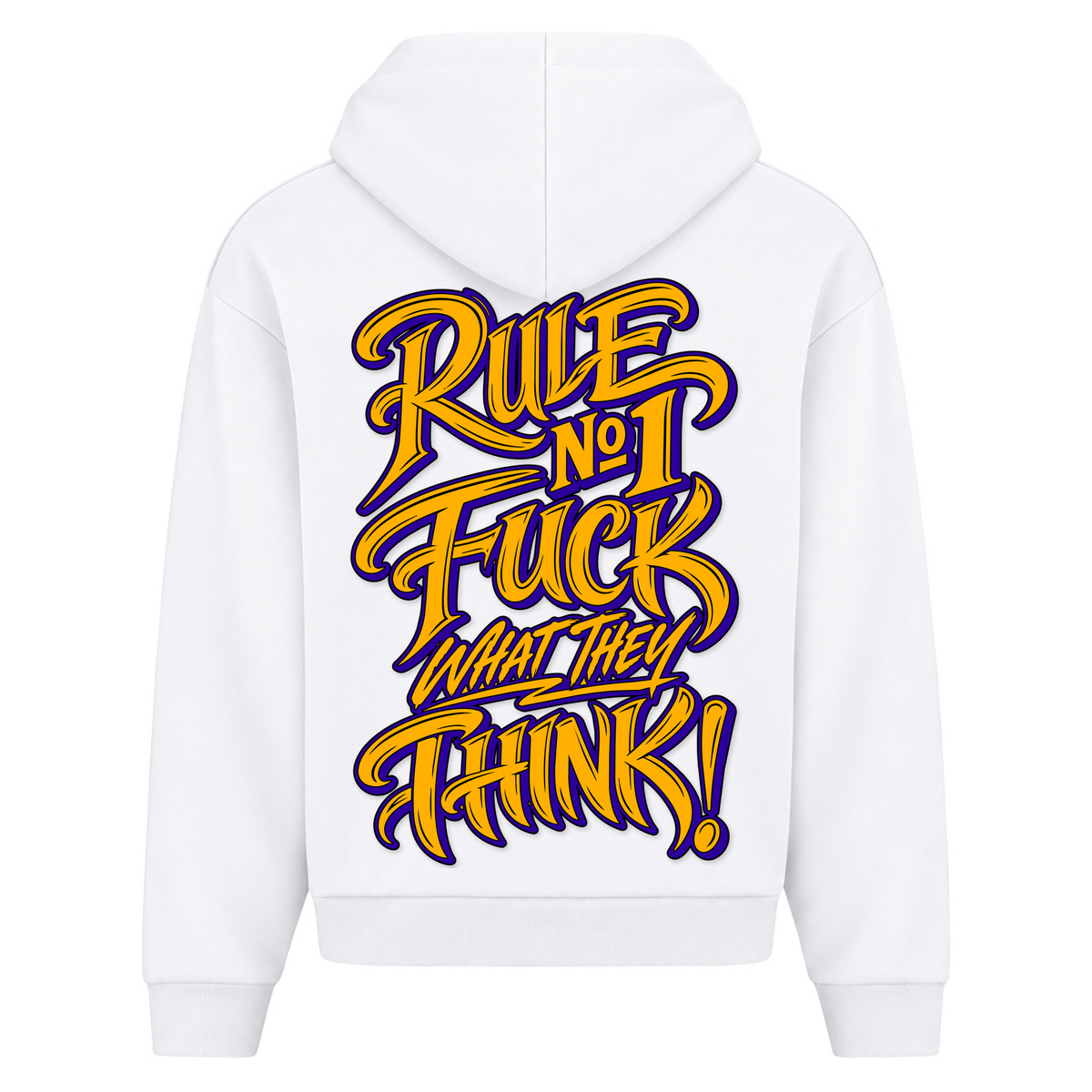 RUULE No 1 FCK WHAT THEY THINK Zip Hoodie - White - Rueckseite