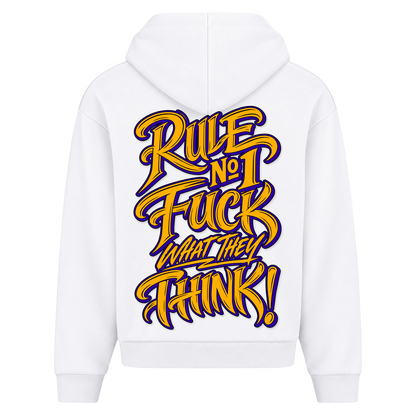RUULE No 1 FCK WHAT THEY THINK Zip Hoodie - White - Rueckseite