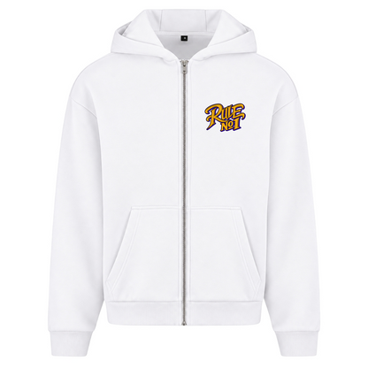RUULE No 1 FCK WHAT THEY THINK Zip Hoodie - White