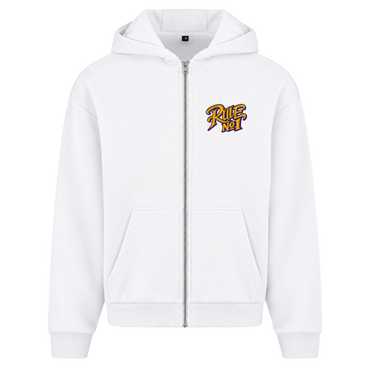 RUULE No 1 FCK WHAT THEY THINK Zip Hoodie - White