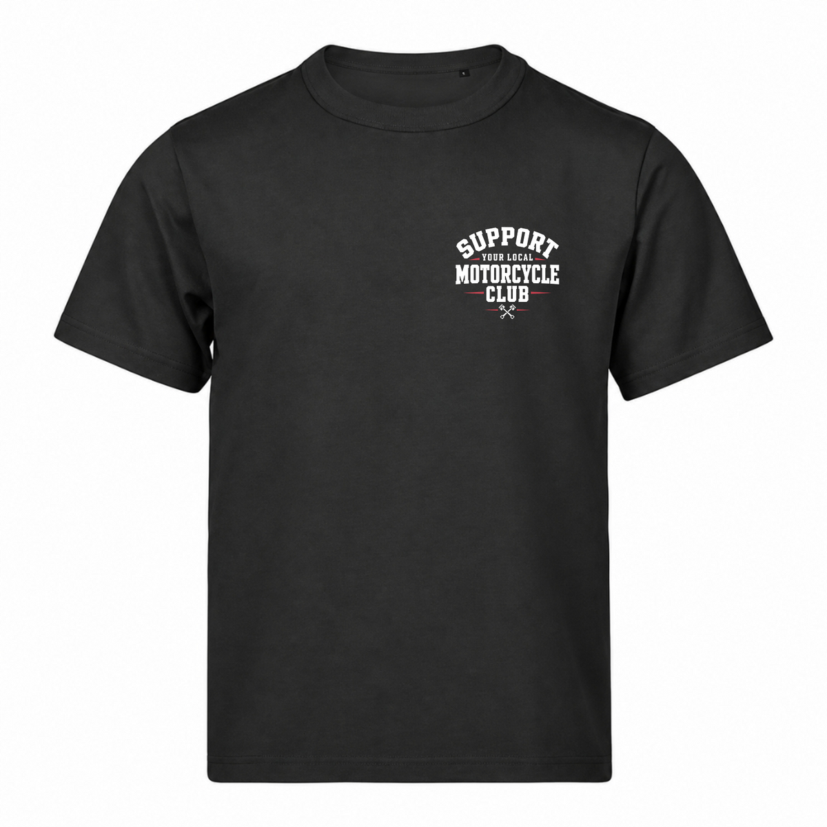 Support Your Local Motorcycle Club 220g Tshirt Loose Fit - Black