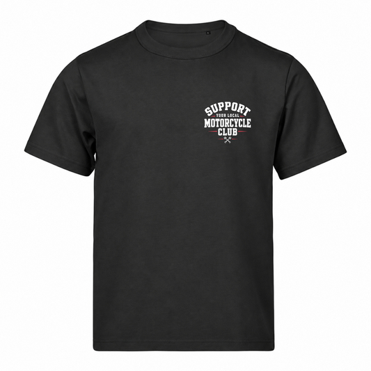 Support Your Local Motorcycle Club 220g Tshirt Loose Fit - Black