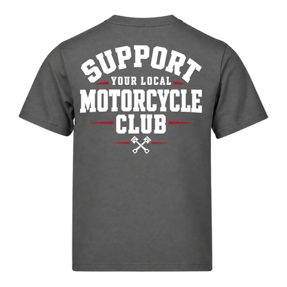 Support Your Local Motorcycle Club 220g Tshirt Loose Fit - Powder Grey - Rueckseite