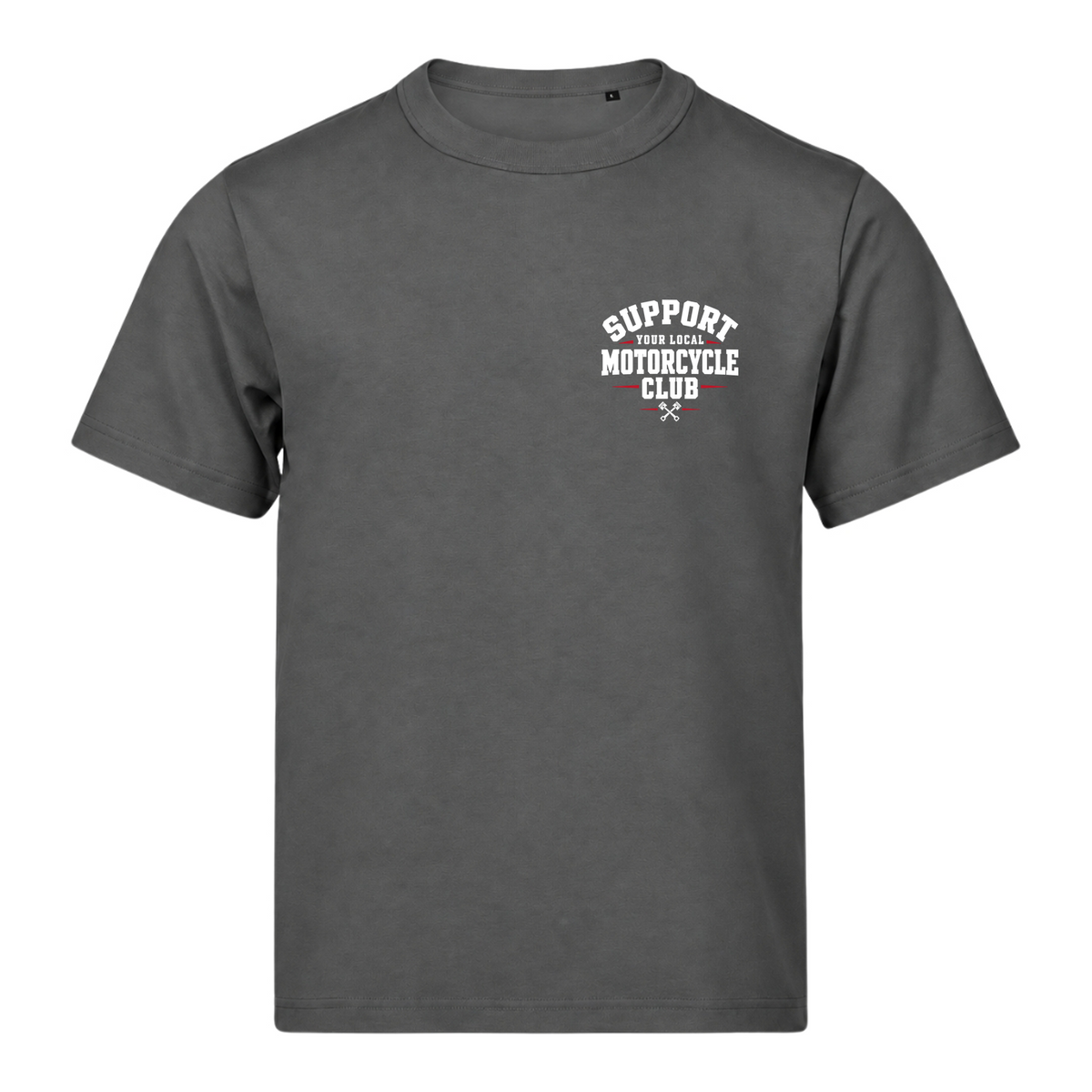 Support Your Local Motorcycle Club 220g Tshirt Loose Fit - Powder Grey