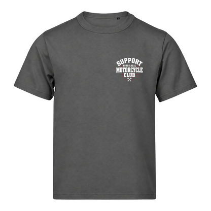 Support Your Local Motorcycle Club 220g Tshirt Loose Fit - Powder Grey