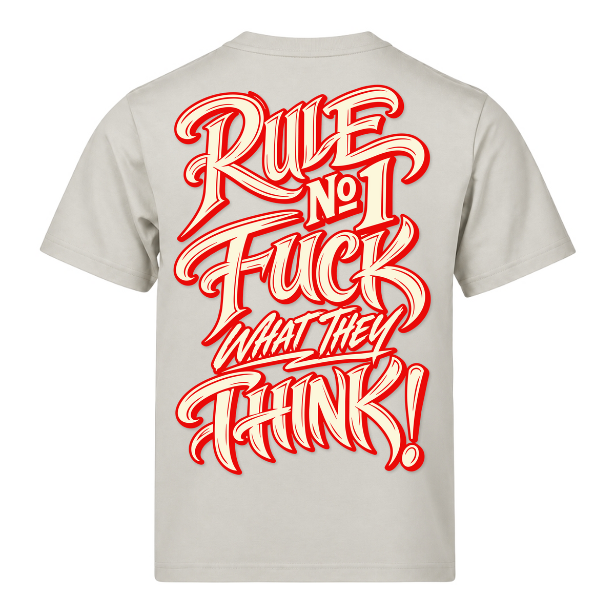 Rule NO1 220g T-Shirt - Cement - Rueckseite