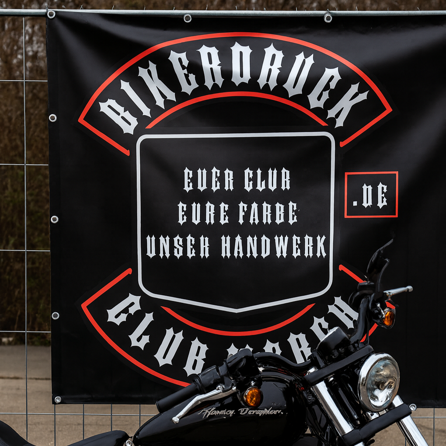 Individuell bedrucktes Banner für Motorradclub Verein oder Event