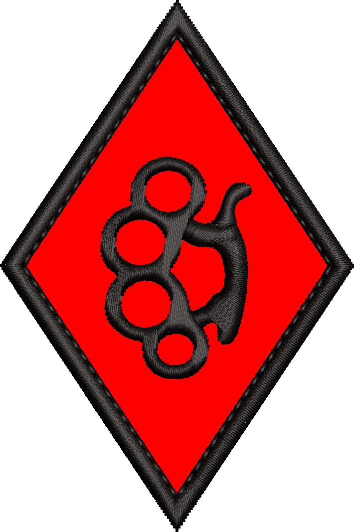 Gestickter Schlagring Raute Patch 9 mal 6 Zentimeter