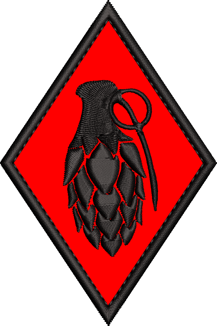 Gestickter Hopfengranate Patch 9 mal 6 Zentimeter