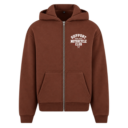 SYLMC Fluffy Oversize Zipper  - Chocolate Brown