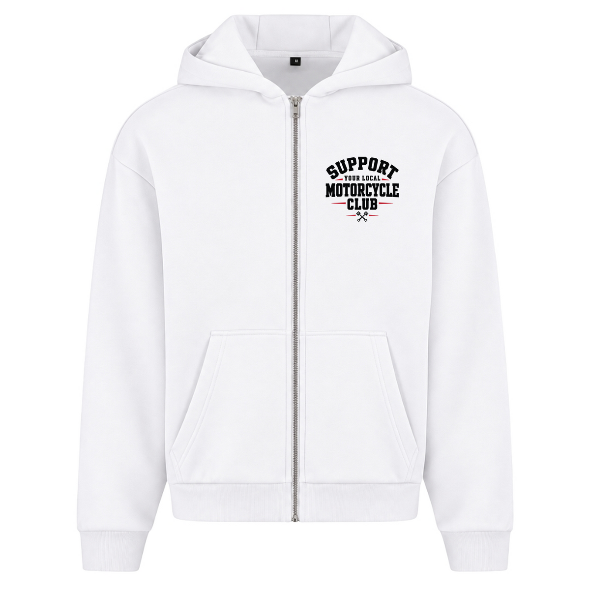 SYLMC Fluffy Oversize Zipper  - White
