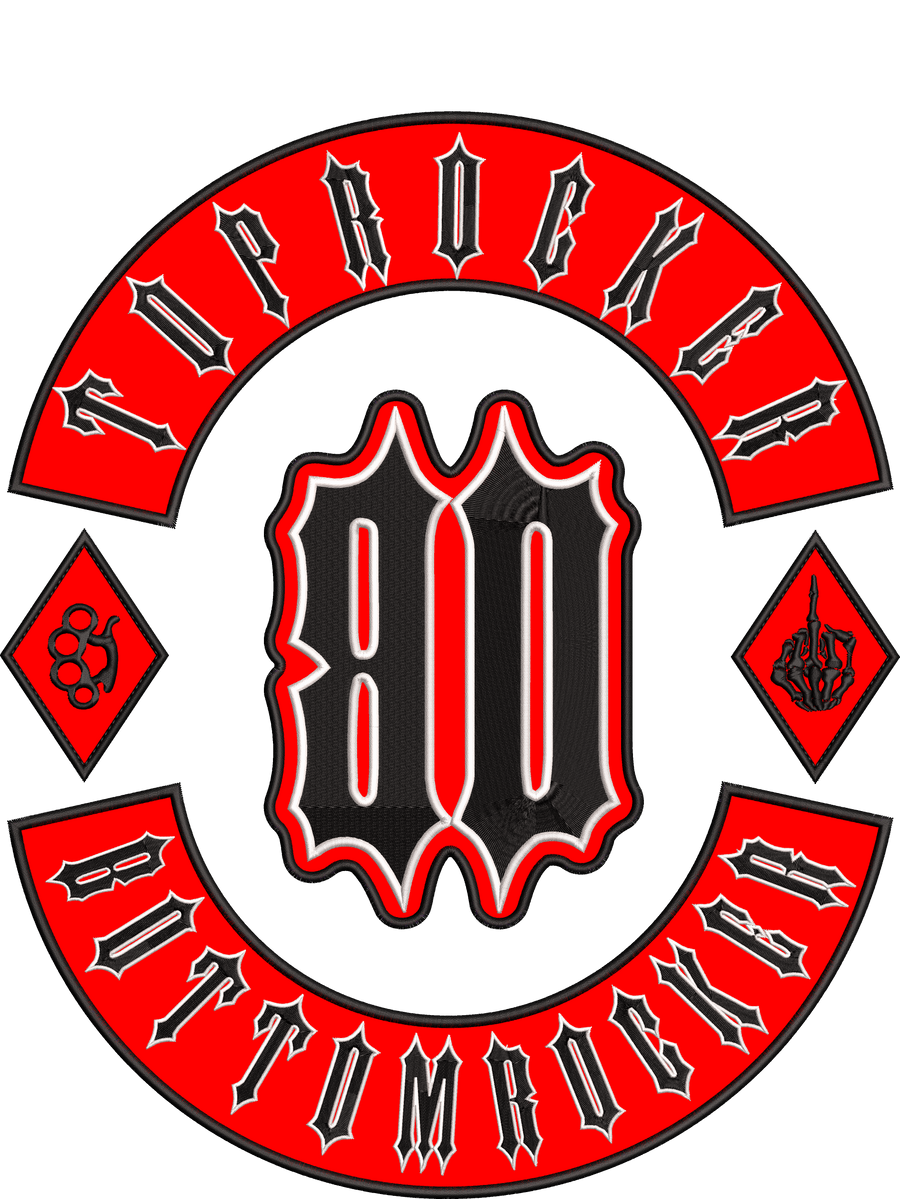 Gebogener Rocker Patch für Motorradclubs und Rückenpatch-Sets